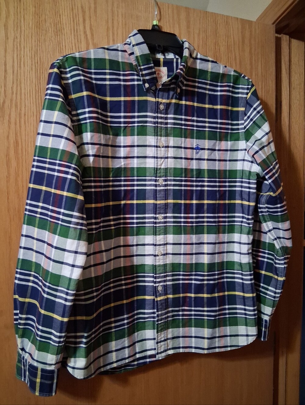 Brooks Brothers Red Fleece button-down plaid shirt., long sleeve Sz large